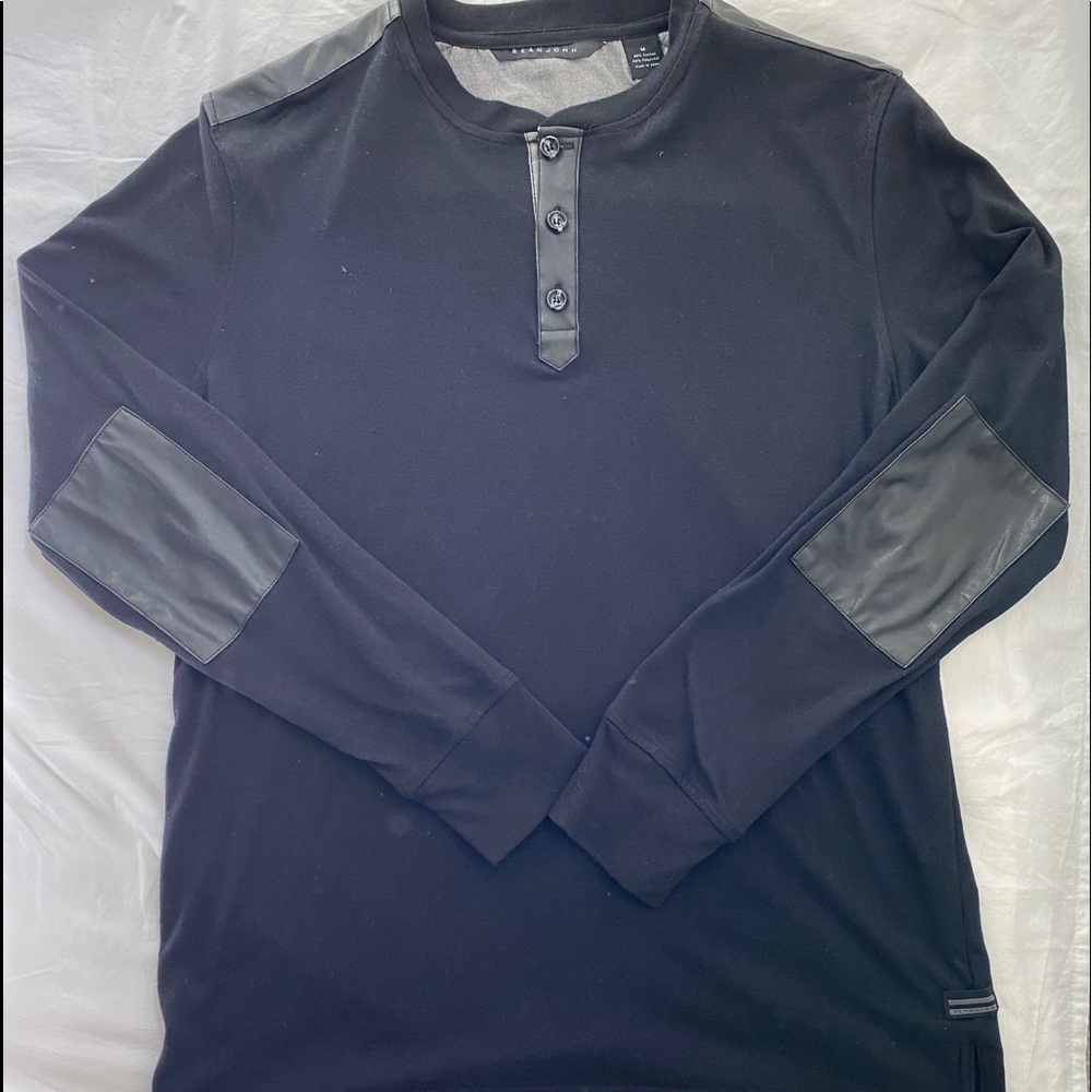 Men’s Black Henley Long Sleeve Shirt